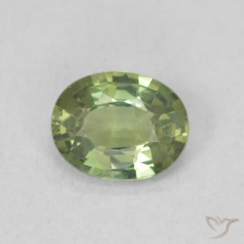 0.47ct Naturale Pera Verde Zaffiro, Ovale, VVS