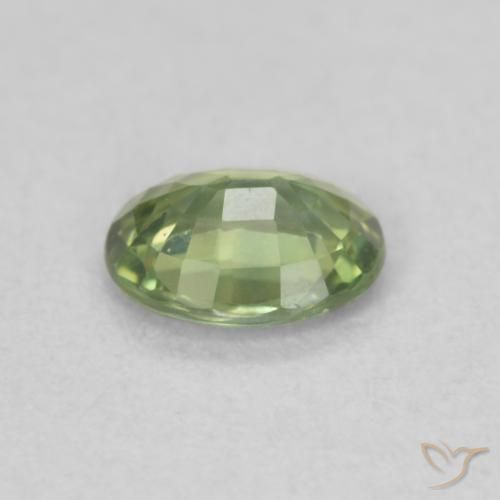 Zaffiro Pera Verde naturale da 0.47 ct, Ovale, VVS
