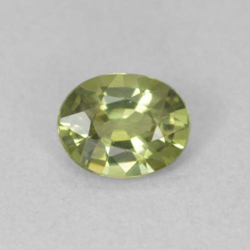 0.41ct Naturale Giallo verde Zaffiro, Ovale, VVS