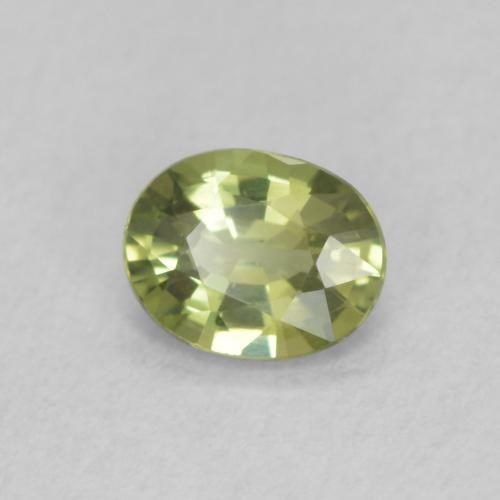 Zaffiro Giallo verde naturale da 0.41 ct, Ovale, VVS