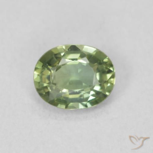 0.40ct Naturale Verde Salvia Chiaro Zaffiro, Ovale, VVS