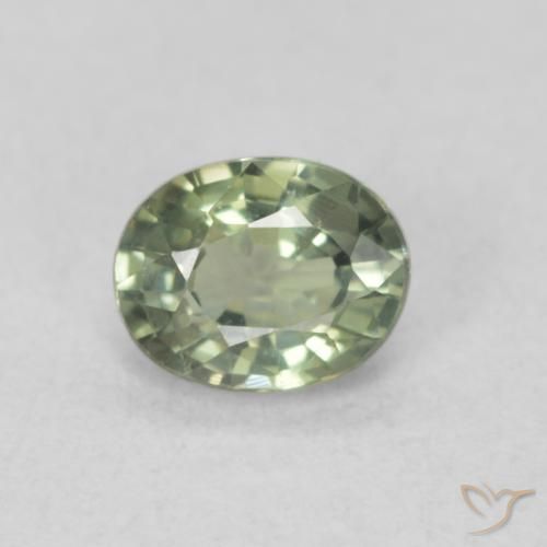0.50ct Naturale Verde chiaro Zaffiro, Ovale, VVS