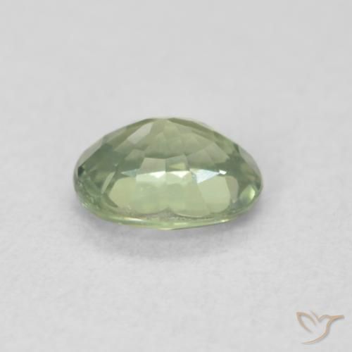 Zaffiro Verde chiaro naturale da 0.50 ct, Ovale, VVS