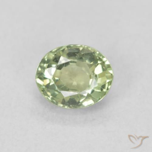0.51ct Naturale Verde Salvia Chiaro Zaffiro, Ovale, VVS