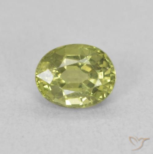 0.49ct Naturale Caldo bosco verde Zaffiro, Ovale, VS