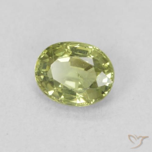 Zaffiro Verde chiaro naturale da 0.45 ct, Ovale, VS