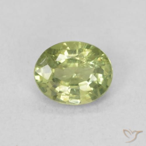 0.43ct Naturale Caldo bosco verde Zaffiro, Ovale, VS
