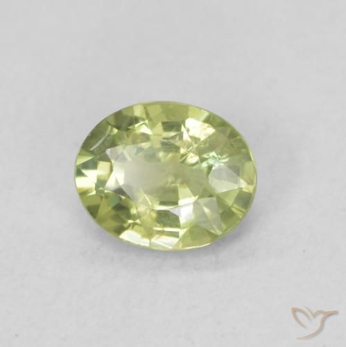 Zaffiro Caldo bosco verde naturale da 0.43 ct, Ovale, VS