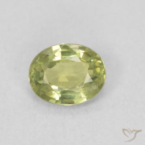 0.41ct Naturale Caldo terroso verde Zaffiro, Ovale, VS