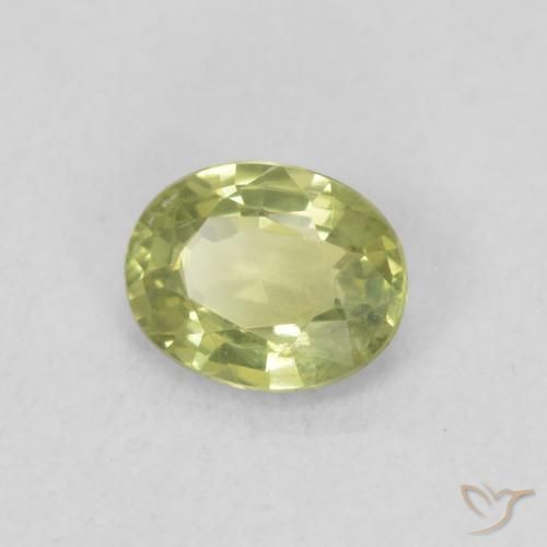 Zaffiro Caldo terroso verde naturale da 0.41 ct, Ovale, VS