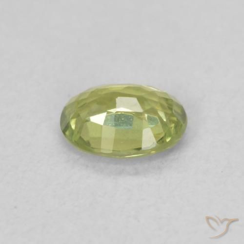 Zaffiro Caldo terroso verde naturale da 0.41 ct, Ovale, VS