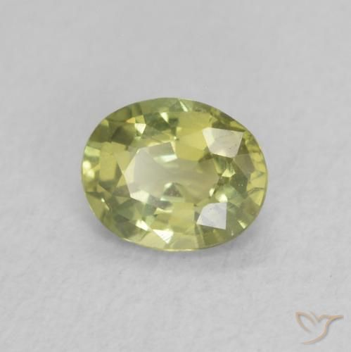 Zaffiro Giallo verde naturale da 0.44 ct, Ovale, VS