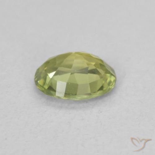 Zaffiro Giallo verde naturale da 0.44 ct, Ovale, VS