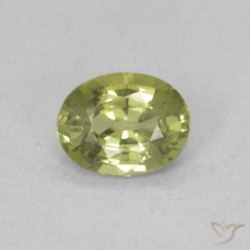 0.45ct Naturale Verde oliva Zaffiro, Ovale, VS