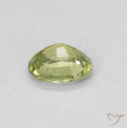 Zaffiro Giallo verde naturale da 0.39 ct, Ovale, VS