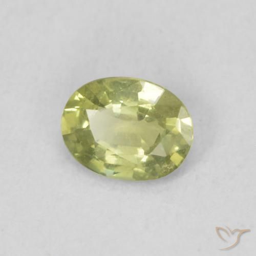 Zaffiro Giallo verde naturale da 0.34 ct, Ovale, VS