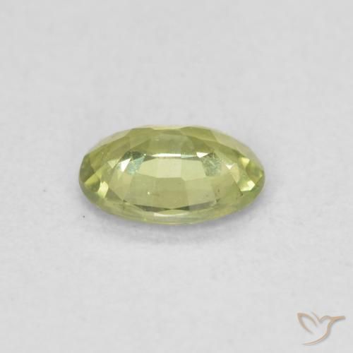 Zaffiro Giallo verde naturale da 0.34 ct, Ovale, VS