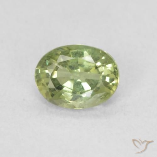 0.42ct Naturale Verde foresta chiaro Zaffiro, Ovale, VS