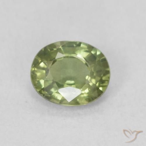 0.46ct Naturale Verde chiaro Zaffiro, Ovale, VS