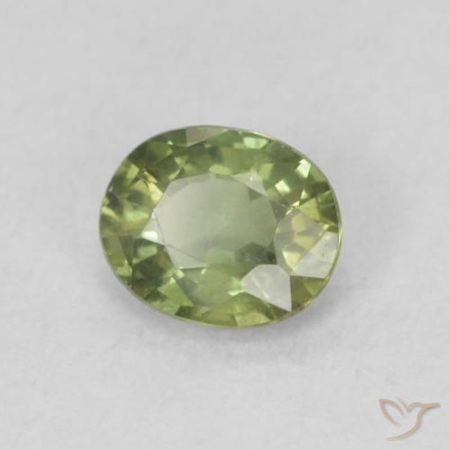 Zaffiro Verde chiaro naturale da 0.46 ct, Ovale, VS