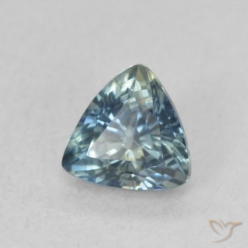 Zaffiro Teal-blu naturale da 0.54 ct, Taglio trillion, VS