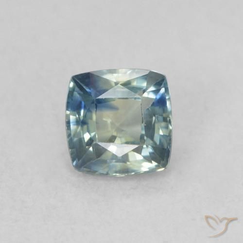 0.44ct Naturale Blu verdastro Zaffiro, Cuscino, VS
