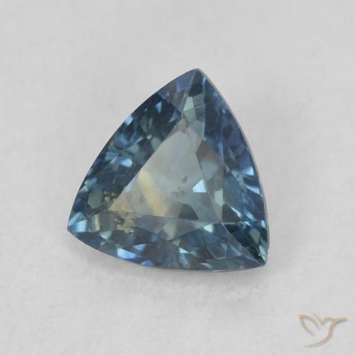 Zaffiro Teal-blu naturale da 0.61 ct, Taglio trillion, VS