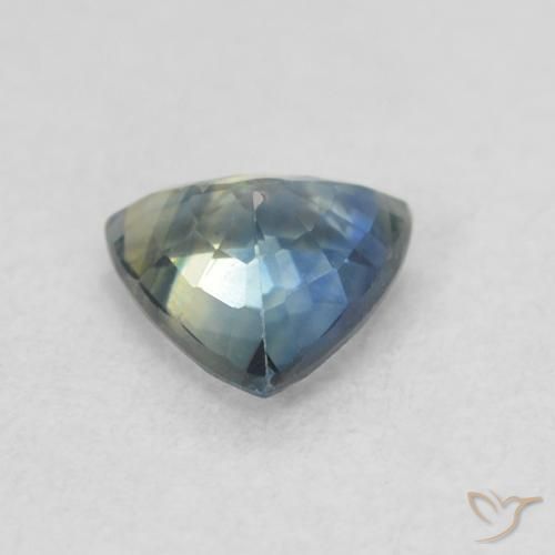 Zaffiro Teal-blu naturale da 0.61 ct, Taglio trillion, VS