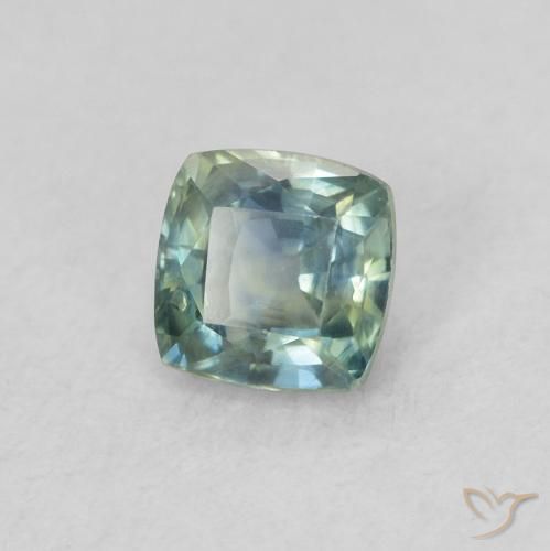 Zaffiro Teal-blu naturale da 0.48 ct, Cuscino, VS