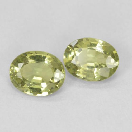 Gemme di Zaffiro Verde chiaro naturale da 0.79 ct, Ovale, VVS-VS