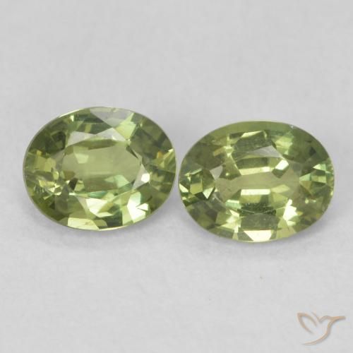 0.87ctw Naturale Verde foresta chiaro Zaffiro, Ovale, VS