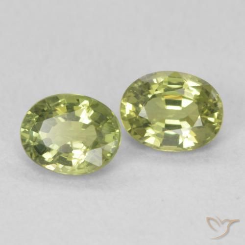 0.87ctw Naturale Verde giallastro Zaffiro, Ovale, VS