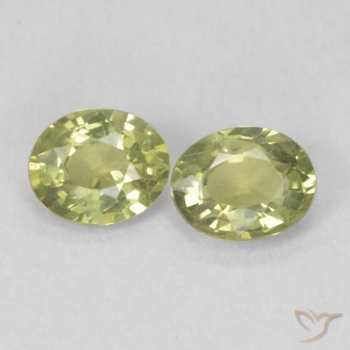 0.78ctw Naturale Caldo terroso verde Zaffiro, Ovale, VS