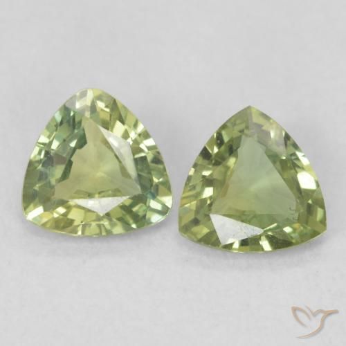 0.67ctw Naturale Verde Terra Pallido Zaffiro, Taglio trillion, VVS-VS