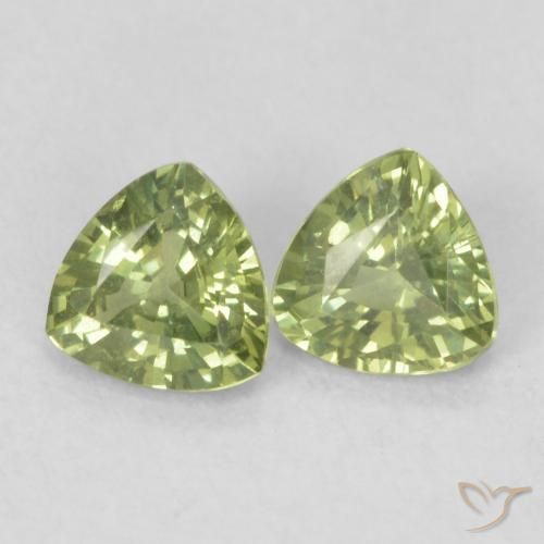 Gemme di Zaffiro Terra Verde naturale da 0.68 ct, Taglio trillion, VS