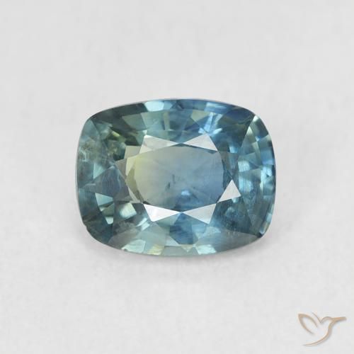 0.81ct Naturale Teal-blu Zaffiro, Cuscino, VS