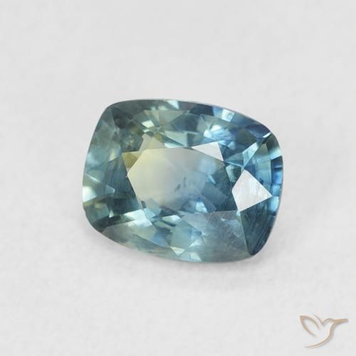 Zaffiro Teal-blu naturale da 0.81 ct, Cuscino, VS