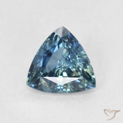 0.73ct Naturale Teal-blu Zaffiro, Taglio trillion, VS