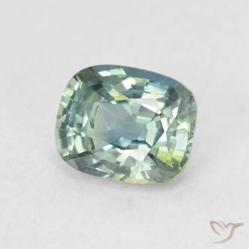 Zaffiro Teal-blu naturale da 0.77 ct, Cuscino, VS