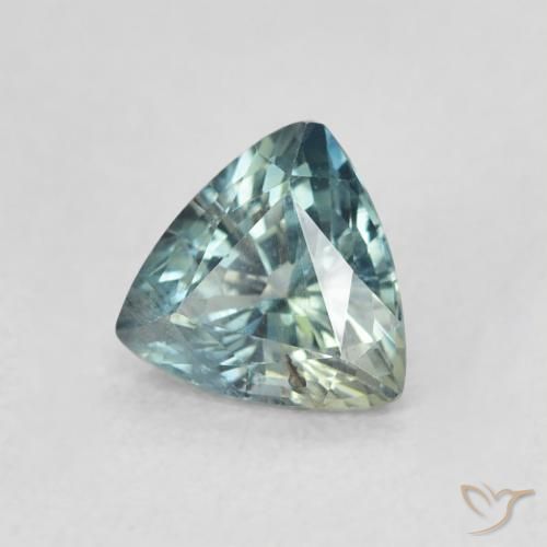 Zaffiro Teal-blu naturale da 0.74 ct, Taglio trillion, VS
