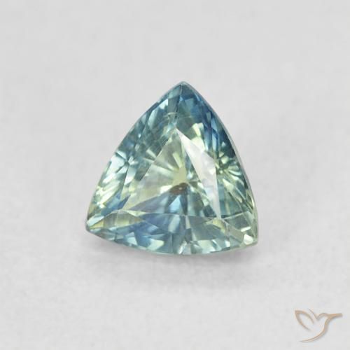 Zaffiro Teal-blu naturale da 0.54 ct, Taglio trillion, VVS-VS