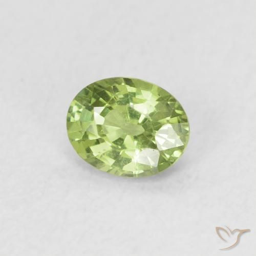 Zaffiro Verde chiaro naturale da 0.40 ct, Ovale, VVS