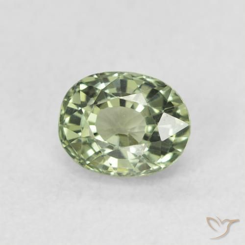 0.66ct Naturale Verde grigiastro Zaffiro, Ovale, VVS