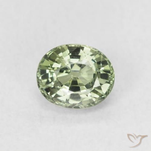 0.62ct Naturale Verde chiaro Zaffiro, Ovale, VVS