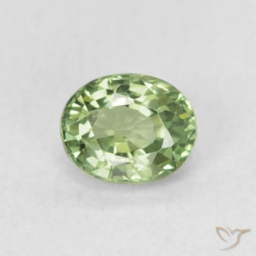 0.64ct Naturale Verde chiaro Zaffiro, Ovale, VVS