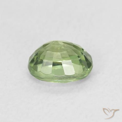 Zaffiro Verde chiaro naturale da 0.64 ct, Ovale, VVS