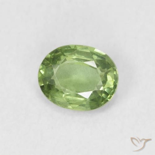 Zaffiro Verde medio naturale da 0.50 ct, Ovale, VS