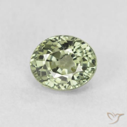 0.68ct Naturale Verde foresta chiaro Zaffiro, Ovale, VVS