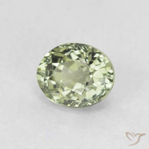 Zaffiro Verde foresta chiaro naturale da 0.68 ct, Ovale, VVS