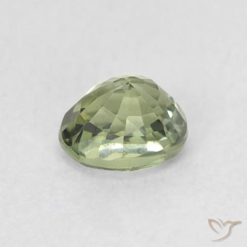 Zaffiro Verde foresta chiaro naturale da 0.68 ct, Ovale, VVS